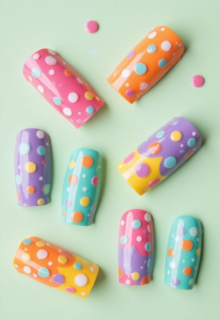 25 Creative Short Nails Designs for Kids That Will Inspire Fun! - 11. Colorful Polka Dots