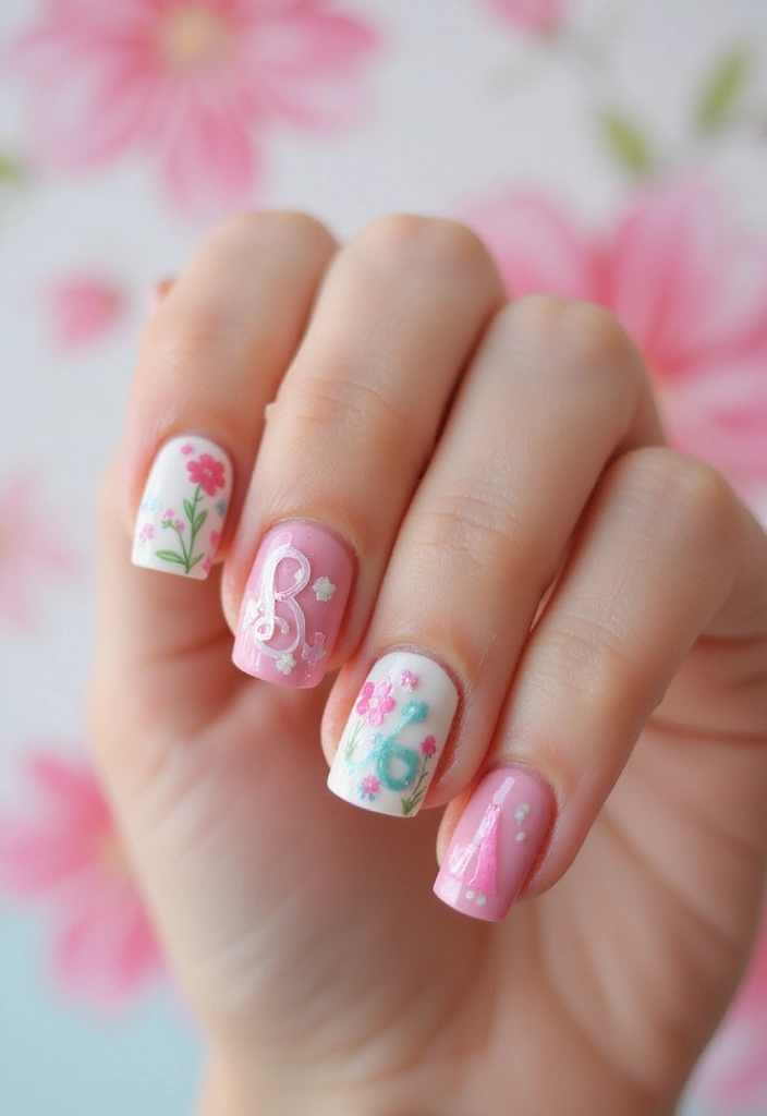 25 Creative Short Nails Designs for Kids That Will Inspire Fun! - 12. Personalized Monograms