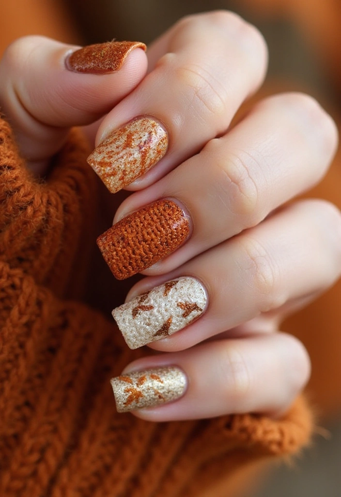 25 Creative Short Nails Designs for Kids That Will Inspire Fun! - 19. Cozy Knit Patterns