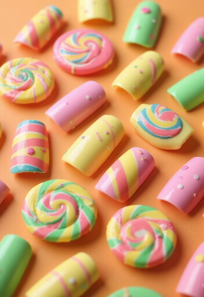 25 Creative Short Nails Designs for Kids That Will Inspire Fun! - 4. Sweet Candy Stripes