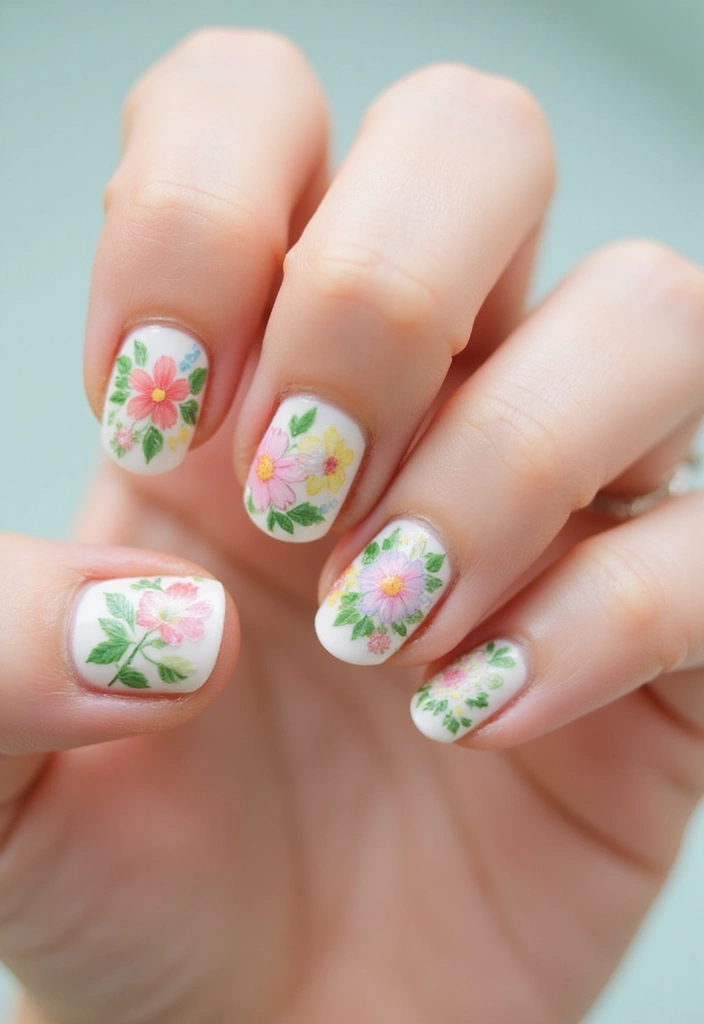 25 Creative Short Nails Designs for Kids That Will Inspire Fun! - 5. Floral Fun