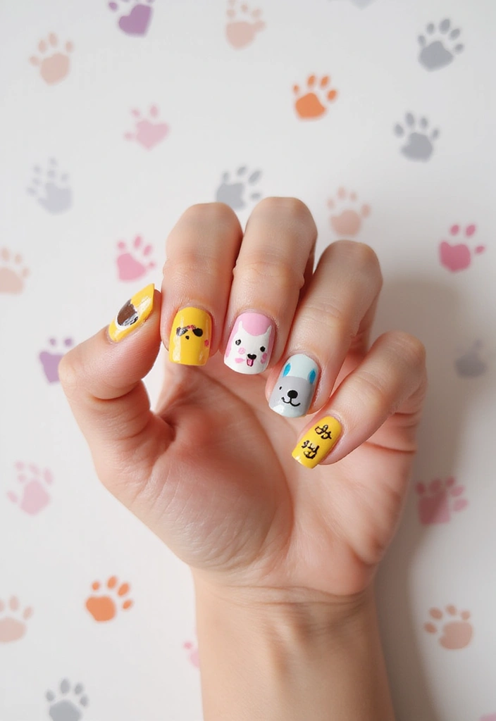 25 Cute and Easy Kids Nails Ideas That Will Make Every Little Girl Smile! - 3. Cute Animal Faces