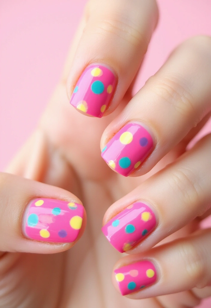 25 Cute and Easy Kids Nails Ideas That Will Make Every Little Girl Smile! - 4. Fun Polka Dots
