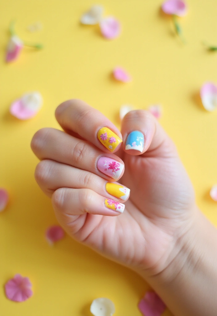25 Cute and Easy Kids Nails Ideas That Will Make Every Little Girl Smile! - 7. Dainty Flower Power