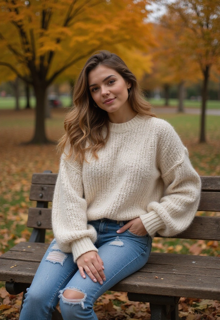 25 Layered Moto Boho Looks That Are Perfect for Every Season! - 2. Layered Textures: Knit Sweater and Denim