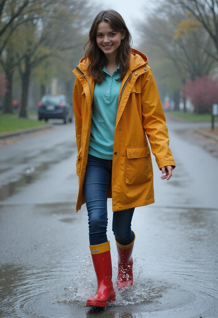 25 Layered Moto Boho Looks That Are Perfect for Every Season! - 24. Layering for a Rainy Day
