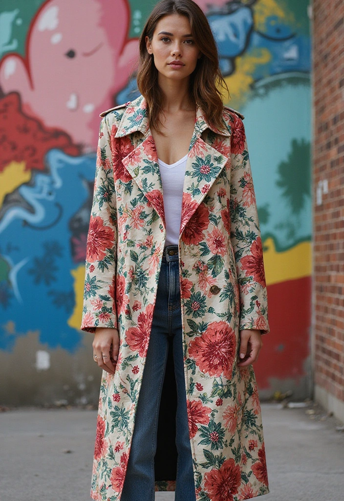 25 Mix & Maximalist Fashion That Says “More is Always More” - 20. Bold Prints for Outerwear