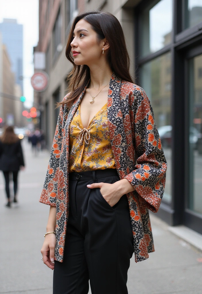 25 Streetwear Looks That'll Make You the Trendsetter of Your Crew! - 25. Eclectic Layering with Kimonos