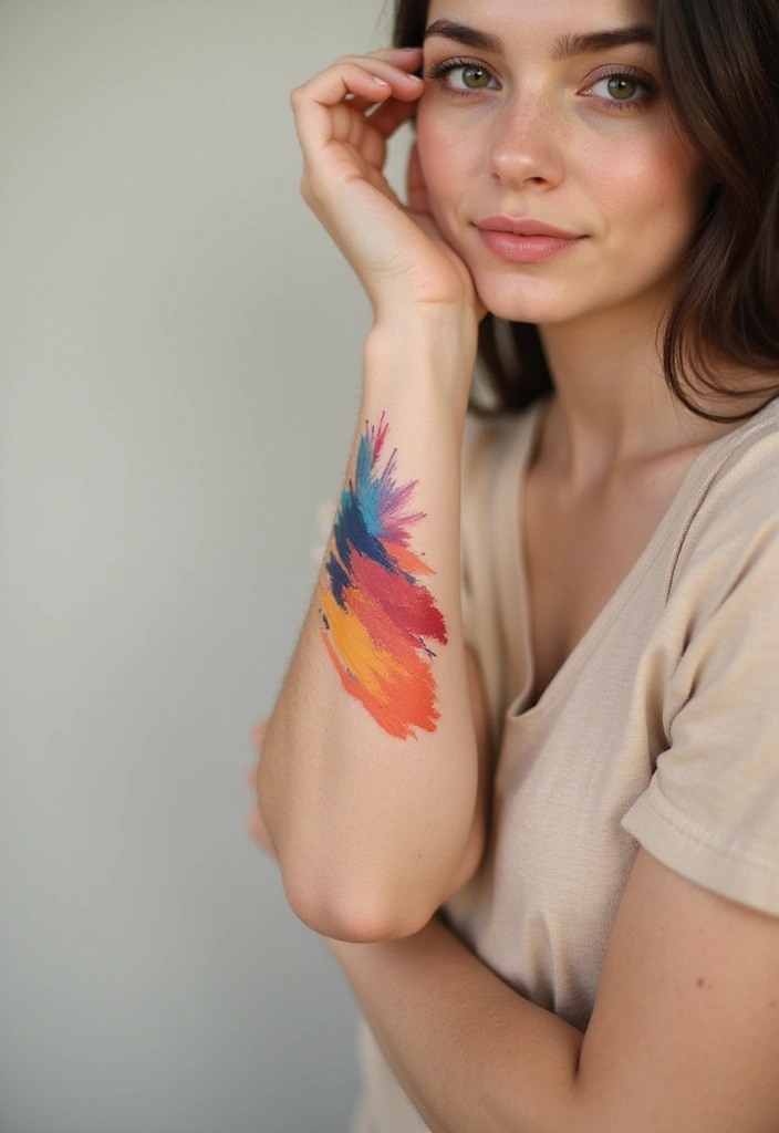 26 Fashionable Arm Tattoos for Women That Are Perfect for Every Occasion! - 12. Artistic Brush Strokes