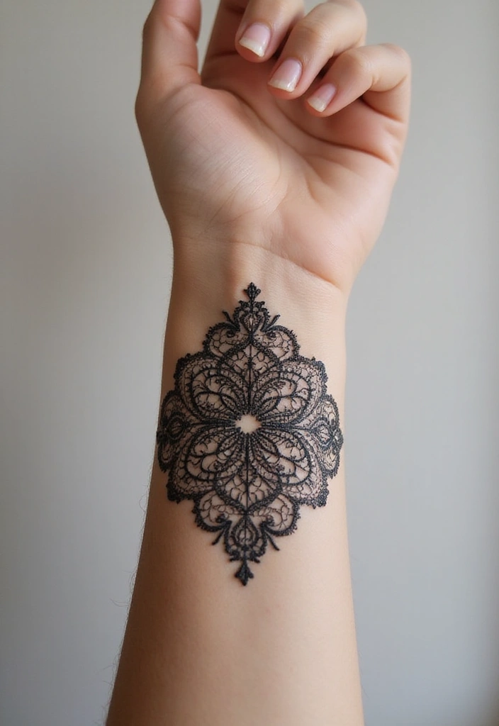 26 Fashionable Arm Tattoos for Women That Are Perfect for Every Occasion! - 14. Intricate Lace Patterns