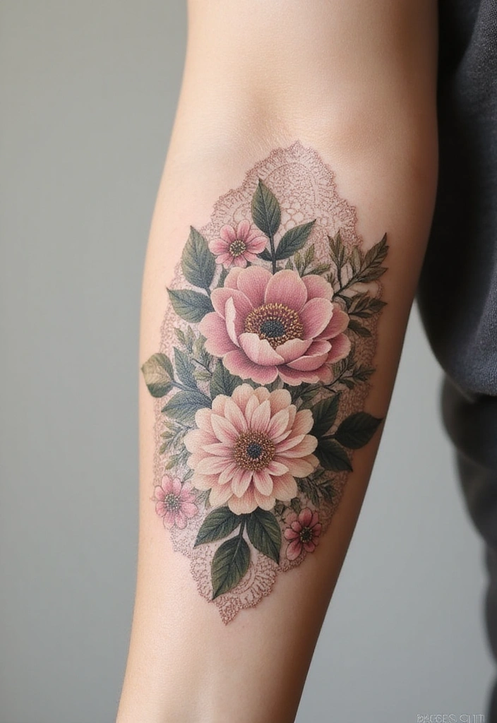 26 Fashionable Arm Tattoos for Women That Are Perfect for Every Occasion! - 17. Vintage Floral Patterns
