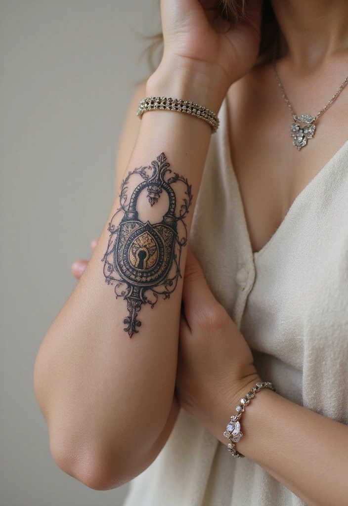 26 Fashionable Arm Tattoos for Women That Are Perfect for Every Occasion! - 18. Personal Lockets
