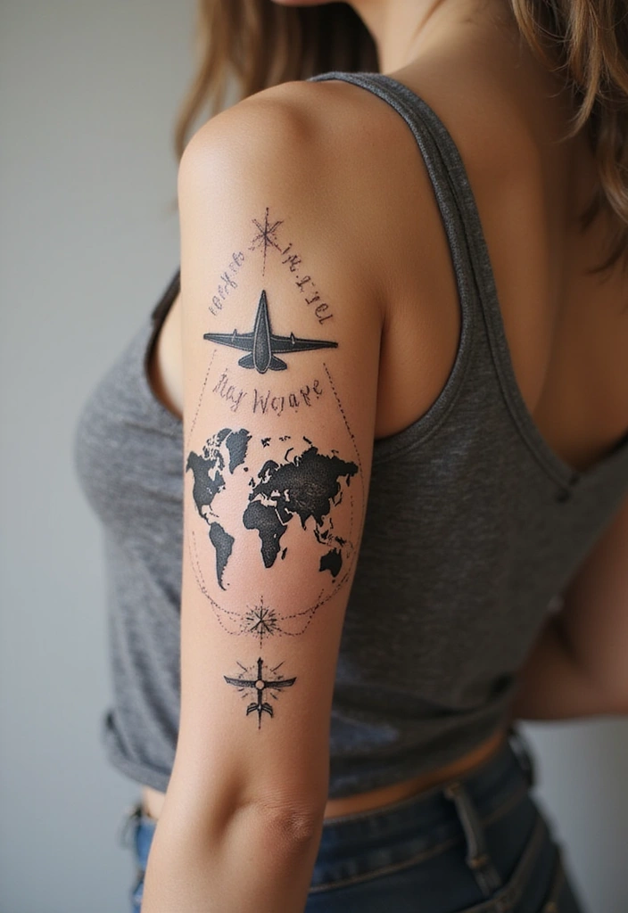 26 Fashionable Arm Tattoos for Women That Are Perfect for Every Occasion! - 20. Adventure Maps