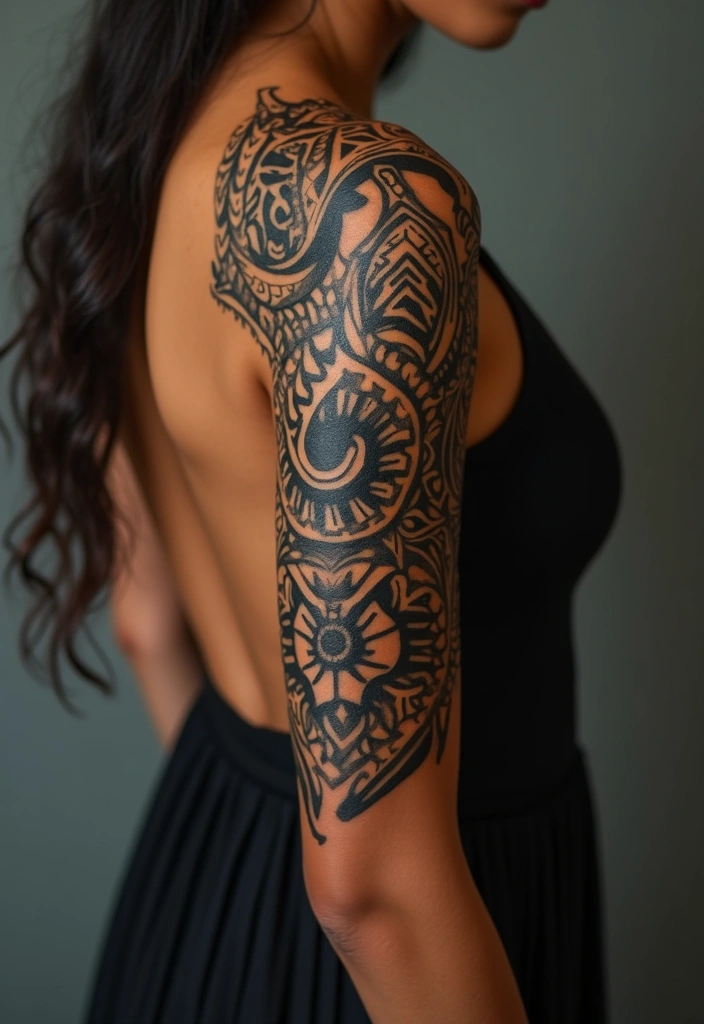 26 Fashionable Arm Tattoos for Women That Are Perfect for Every Occasion! - 5. Tribal Designs
