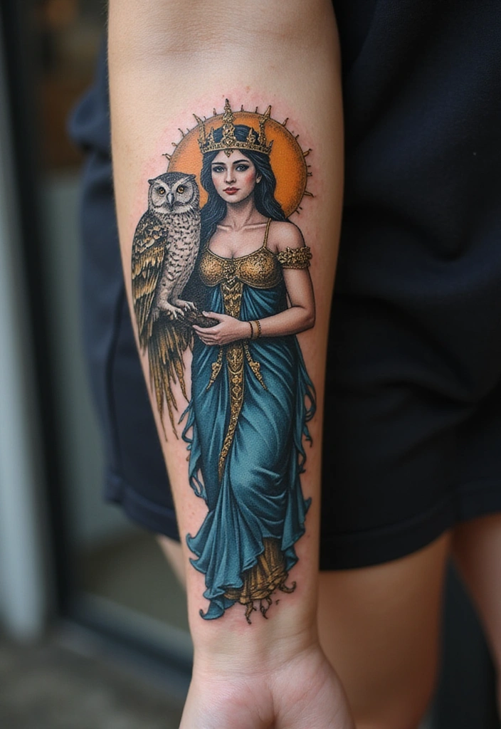 26 Goddess Complex Tattoos That Channel Pure Divine Energy - 15. The Goddess of Wisdom: Enlightenment and Insight