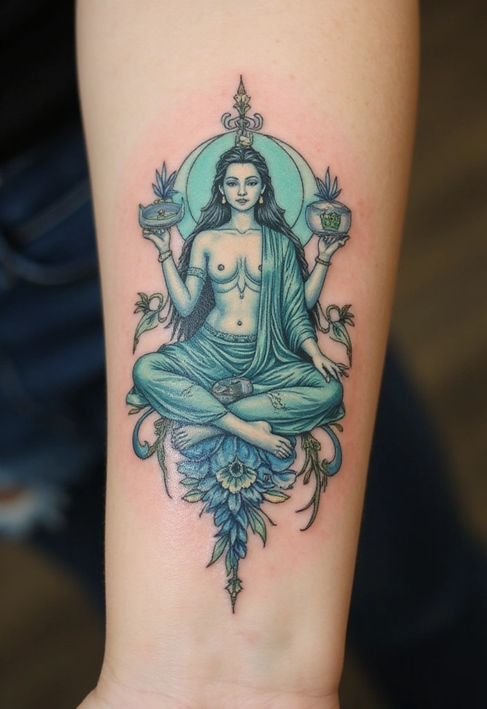 26 Goddess Complex Tattoos That Channel Pure Divine Energy - 20. The Goddess of Harmony: Balance and Unity