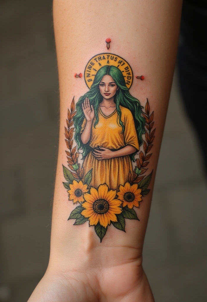 26 Goddess Complex Tattoos That Channel Pure Divine Energy - 25. The Goddess of Gratitude: Appreciation and Abundance