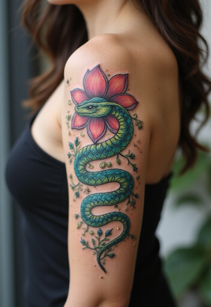 26 Goddess Complex Tattoos That Channel Pure Divine Energy - 7. The Serpent Goddess: Wisdom and Transformation