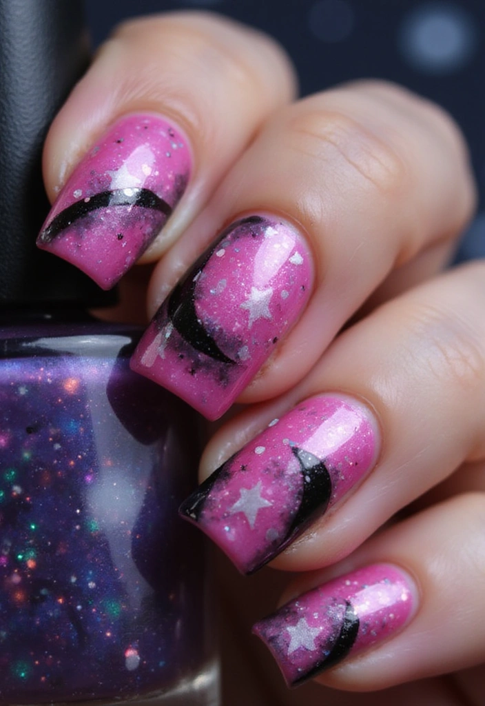 26 Pink Nail Designs That Will Make Your Friends Jealous (You Won't Believe #12!) - 11. Pink Galaxy Nails