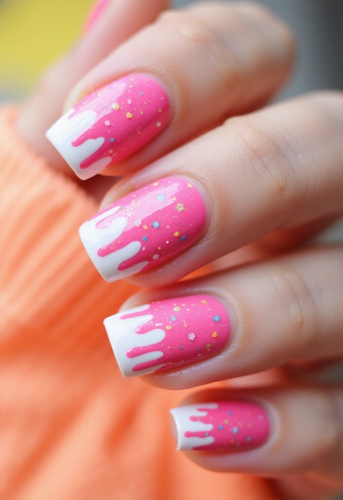 26 Pink Nail Designs That Will Make Your Friends Jealous (You Won't Believe #12!) - 23. Pink Drip Art