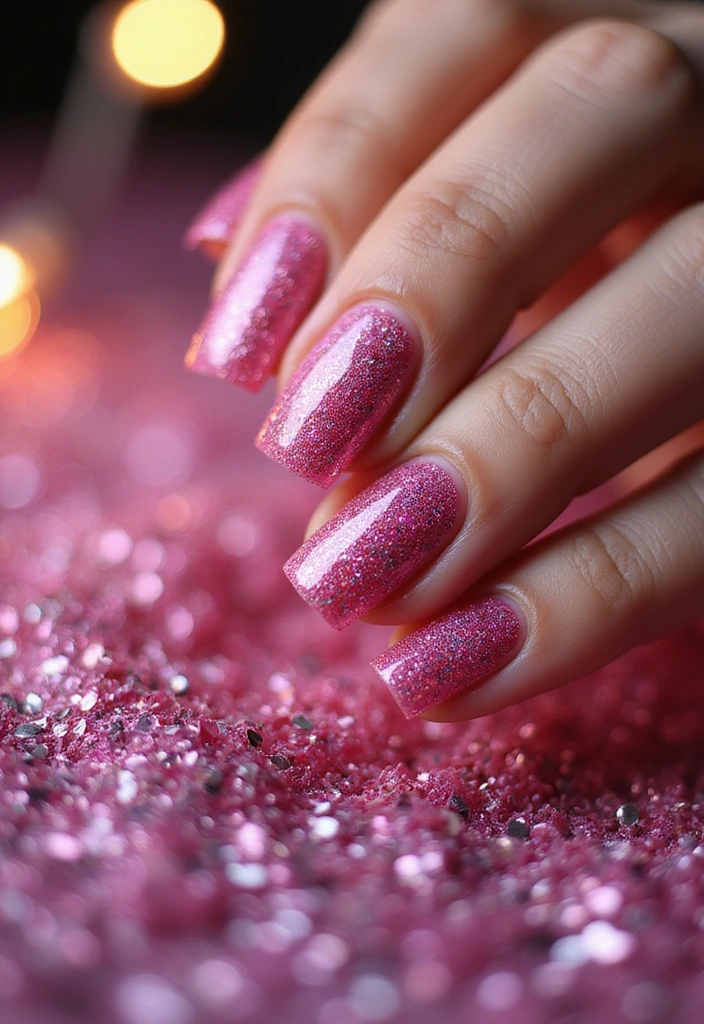 26 Pink Nail Designs That Will Make Your Friends Jealous (You Won't Believe #12!) - 7. Pink Glitter Bomb
