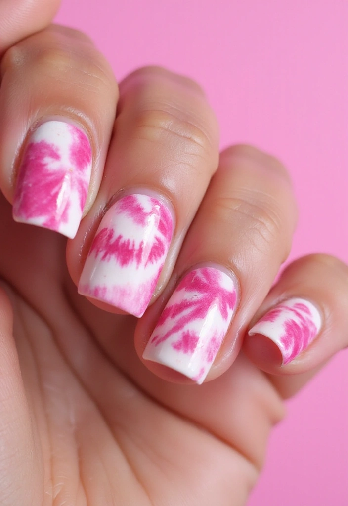 26 Pink Nail Designs That Will Make Your Friends Jealous (You Won't Believe #12!) - 9. Pink Tie-Dye Dreams