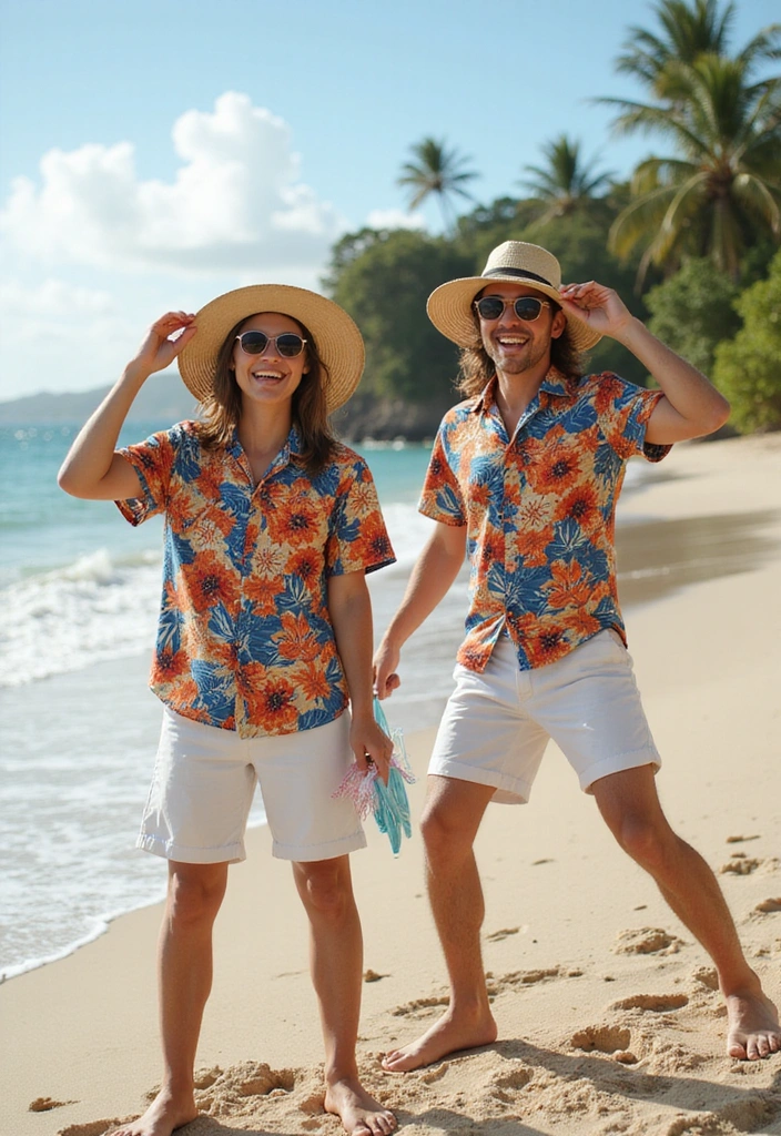 26 Seeing Double Outfit Trends That Turn Twinning Into Art - 26. Tropical Vibes