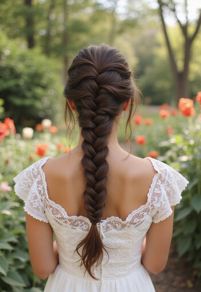 27 Fish Tail Braid Ideas That Will Make You the Trendsetter of the Season! - 22. Fishtail Braid with a Lace Detail