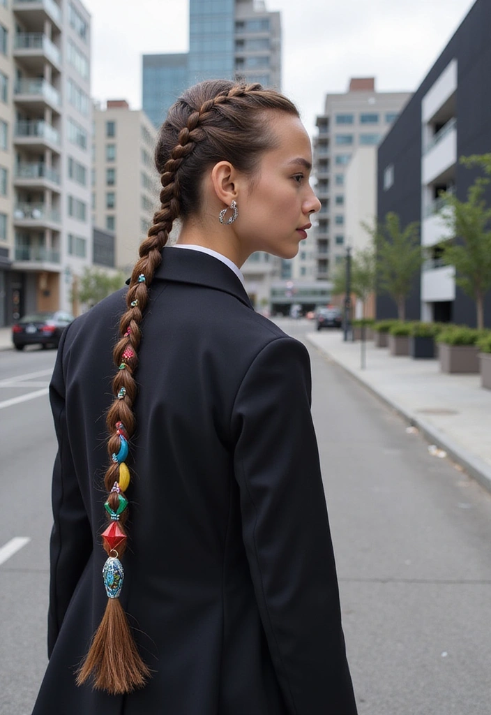 27 Fish Tail Braid Ideas That Will Make You the Trendsetter of the Season! - 25. Fishtail Braid with a Geometric Pattern