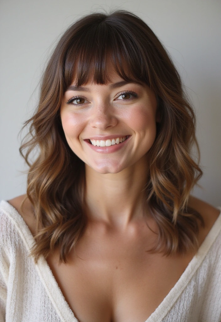 27 Gorgeous Butterfly Haircuts with Layers You Can't Miss! - 11. Layered Bangs with Face-Framing Layers