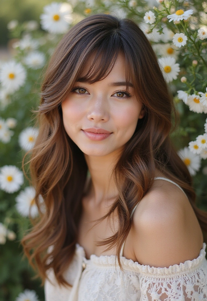 27 Gorgeous Butterfly Haircuts with Layers You Can't Miss! - 18. Butterfly Layers with Side-Swept Bangs
