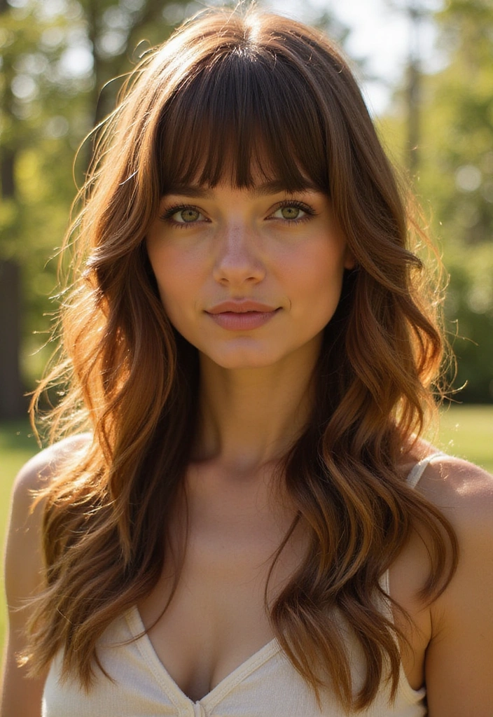 27 Gorgeous Butterfly Haircuts with Layers You Can't Miss! - 22. Butterfly Layers with Curtain Bangs