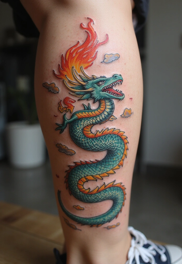 27 Leg Tattoos Ideas for Women That Are Works of Art on Skin! - 16. Mythical Creatures