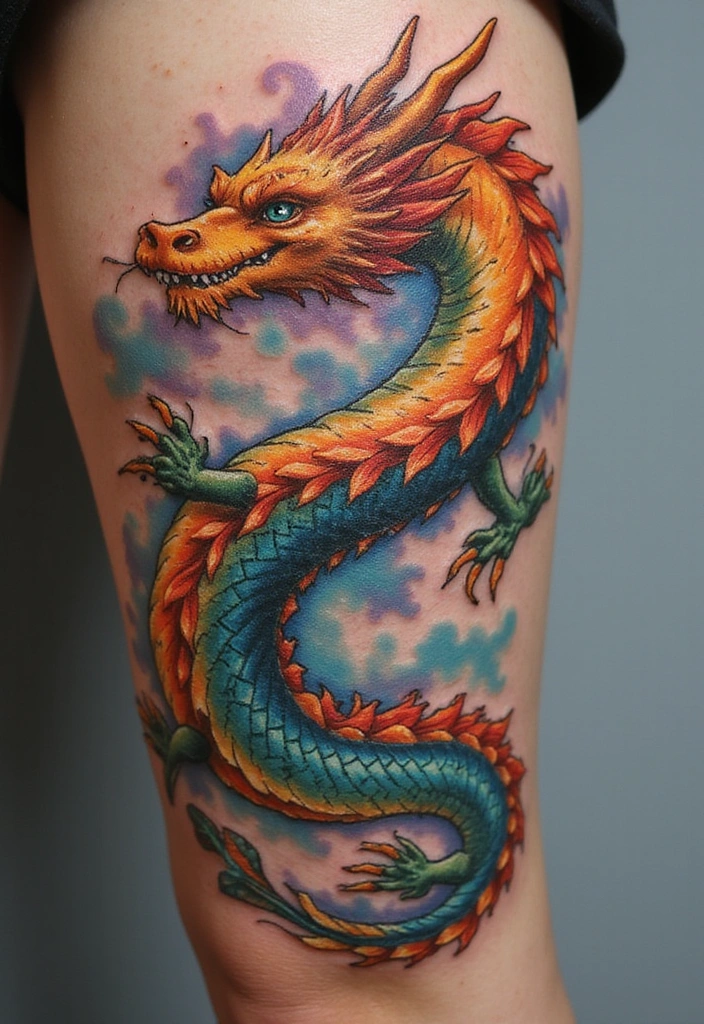 27 Leg Tattoos Ideas for Women That Are Works of Art on Skin! - 17. Fantasy Creatures