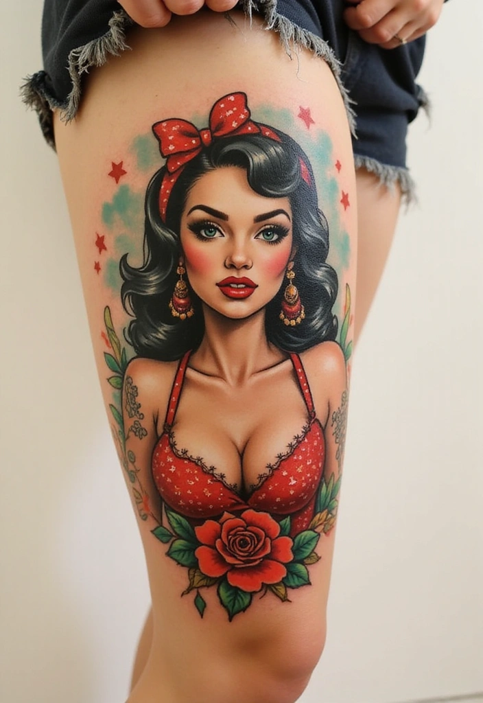 27 Leg Tattoos Ideas for Women That Are Works of Art on Skin! - 9. Vintage-Inspired Tattoos