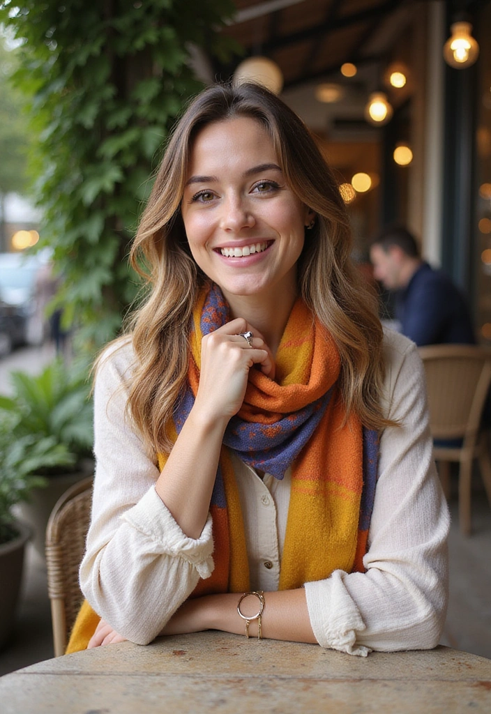 27 Peak Travel Outfits That Are as Photogenic as Your Passport - 17. Lightweight Travel Scarf