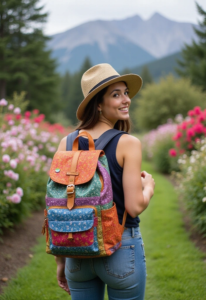 27 Peak Travel Outfits That Are as Photogenic as Your Passport - 21. Colorful Backpack