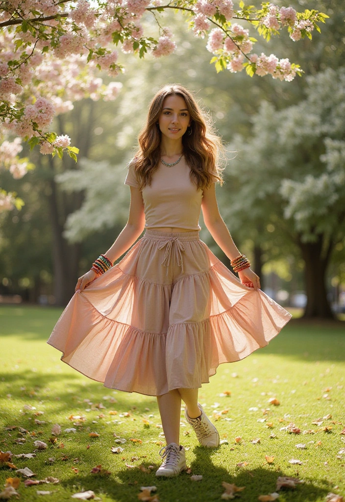 27 Peak Travel Outfits That Are as Photogenic as Your Passport - 9. Comfortable Travel Skirt