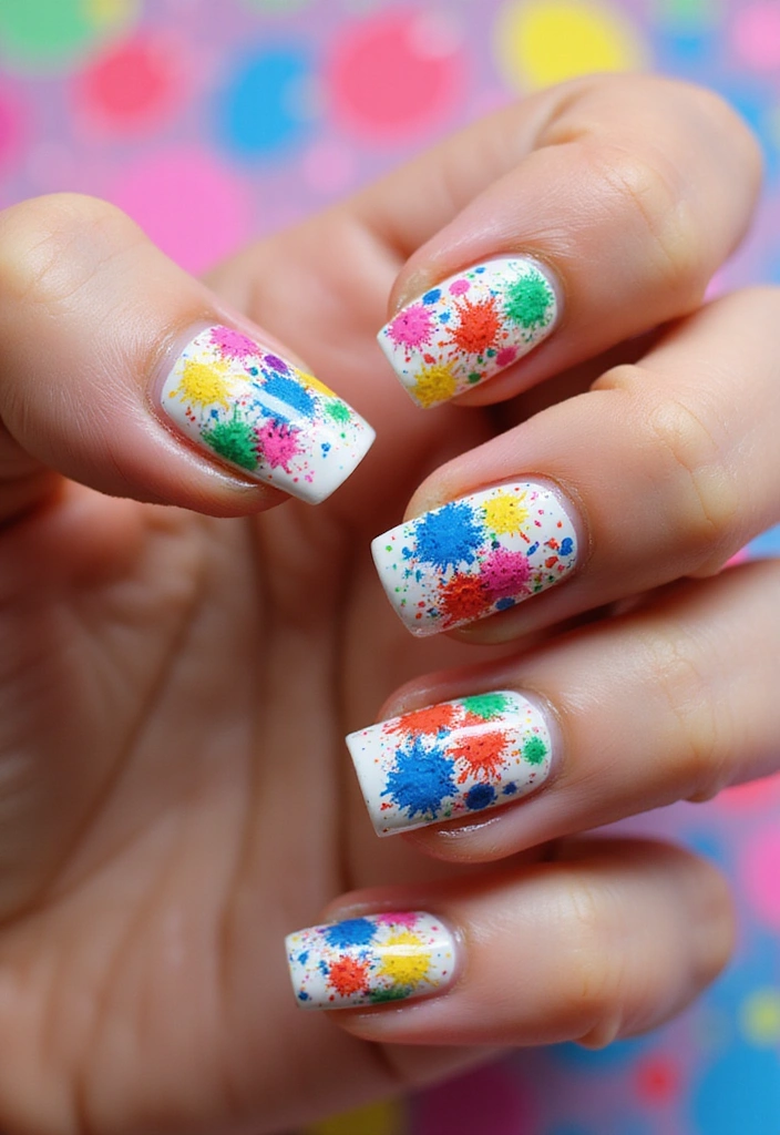 27 Pickle Fix Nails That Are Quirky, Fun, and Totally Unexpected - 17. Artistic Splatter
