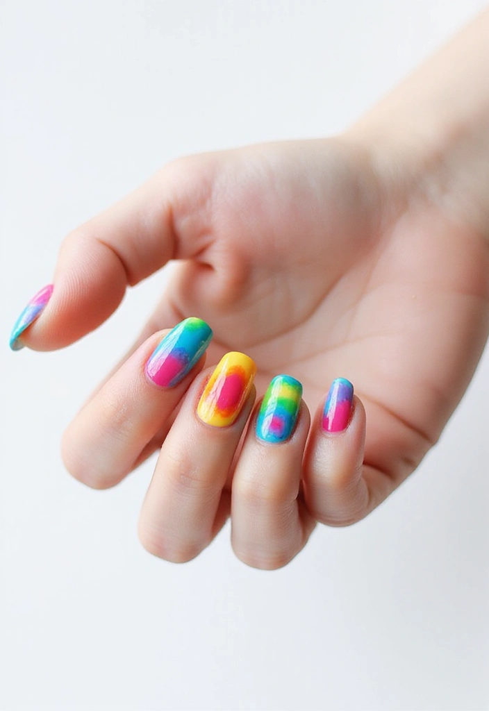 27 Pickle Fix Nails That Are Quirky, Fun, and Totally Unexpected - 18. Tie-Dye Twist