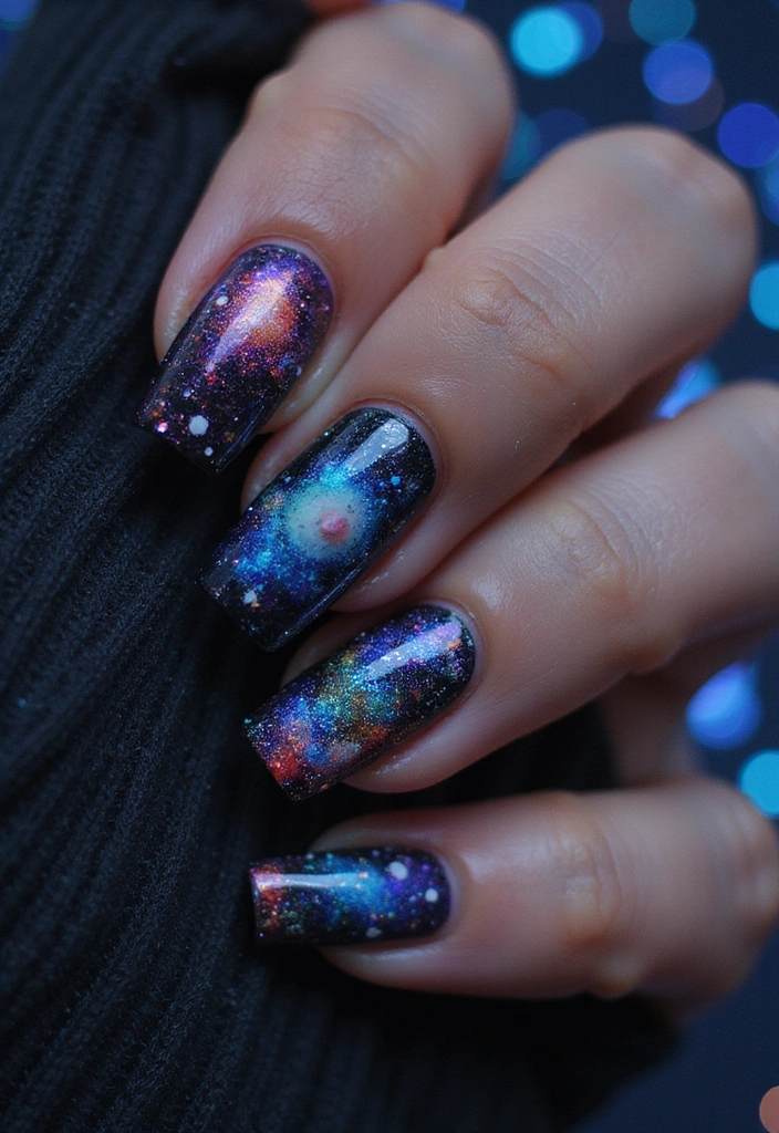 27 Pickle Fix Nails That Are Quirky, Fun, and Totally Unexpected - 3. Cosmic Dreams