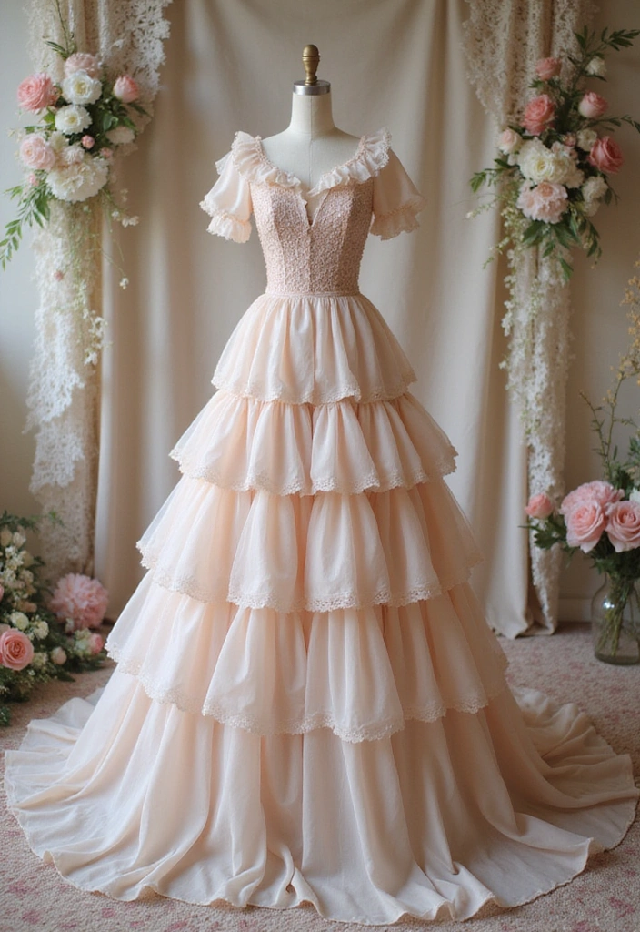 27 Rococo Revival Fashion That Screams Drama and Decadence - 18. Romantic Ruffles for a Soft Touch