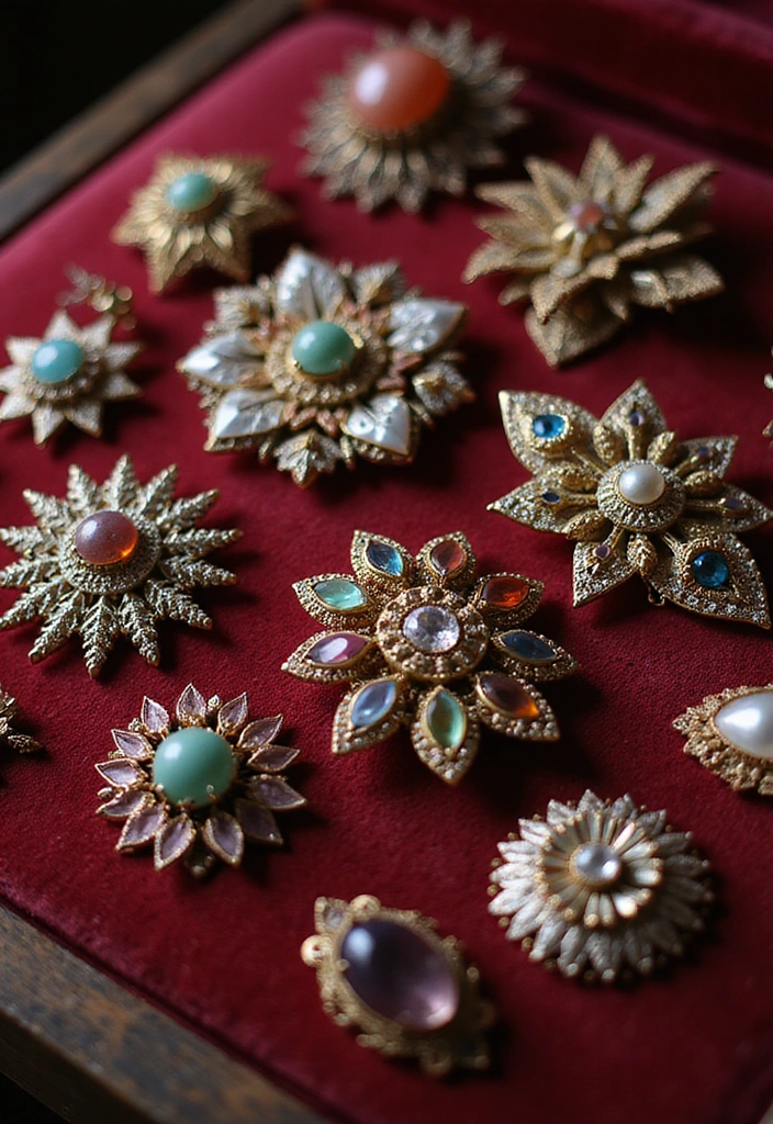 27 Rococo Revival Fashion That Screams Drama and Decadence - 19. Regal Elements Like Brooches and Pins