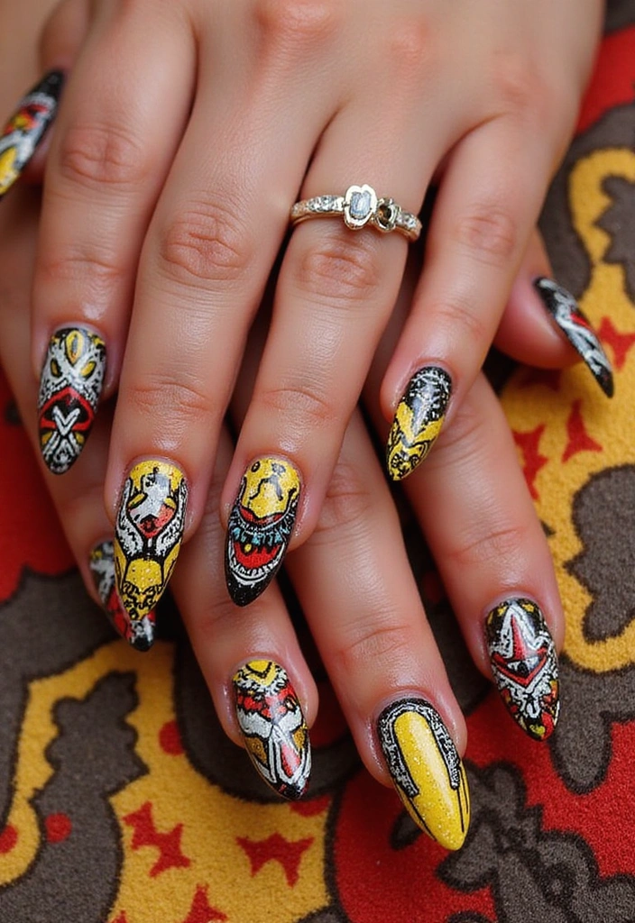 27 Trendy Acrylic Nail Ideas for Long Nails That Are Totally Must-Haves! - 13. Tribal Patterns