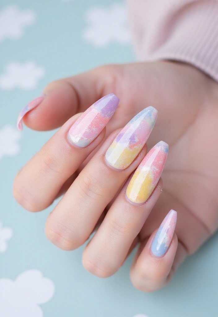 27 Trendy Acrylic Nail Ideas for Long Nails That Are Totally Must-Haves! - 14. Watercolor Effect