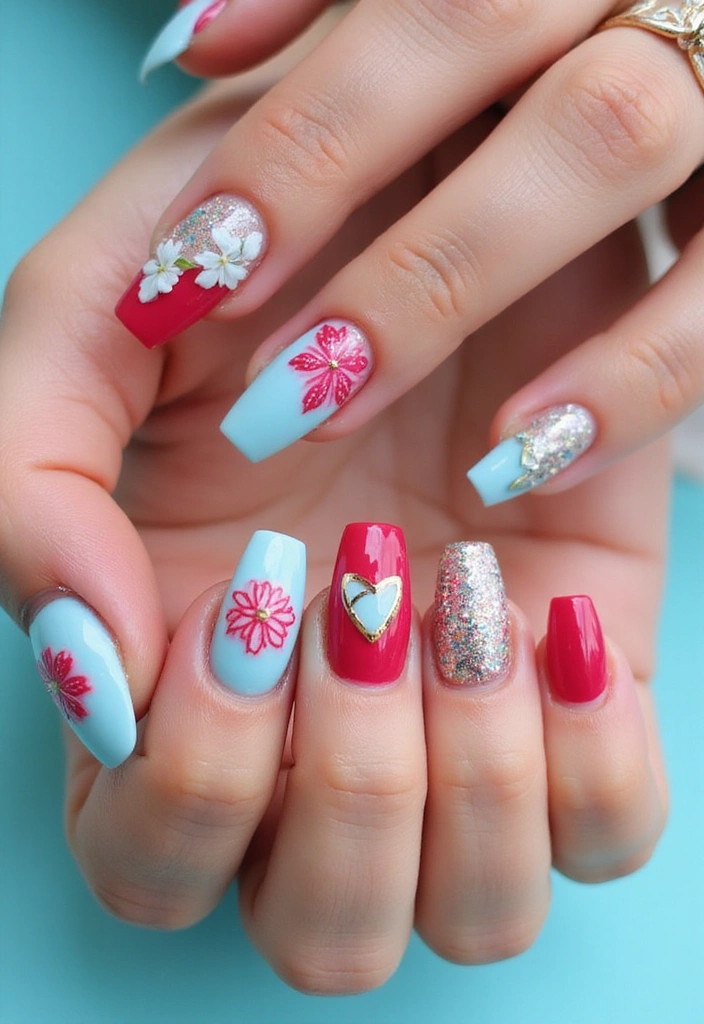 27 Trendy Acrylic Nail Ideas for Long Nails That Are Totally Must-Haves! - 15. Mix and Match