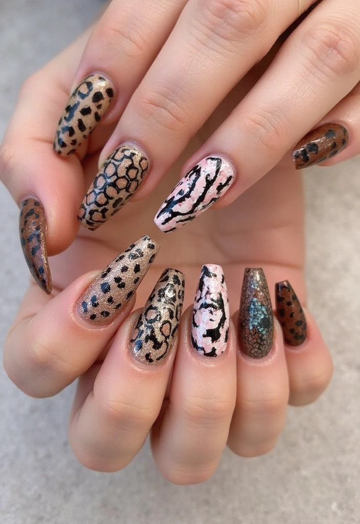 27 Trendy Acrylic Nail Ideas for Long Nails That Are Totally Must-Haves! - 16. Animal Prints