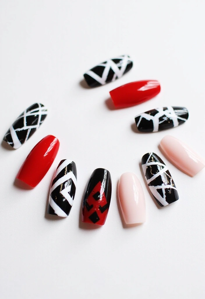 27 Trendy Acrylic Nail Ideas for Long Nails That Are Totally Must-Haves! - 2. Geometric Patterns