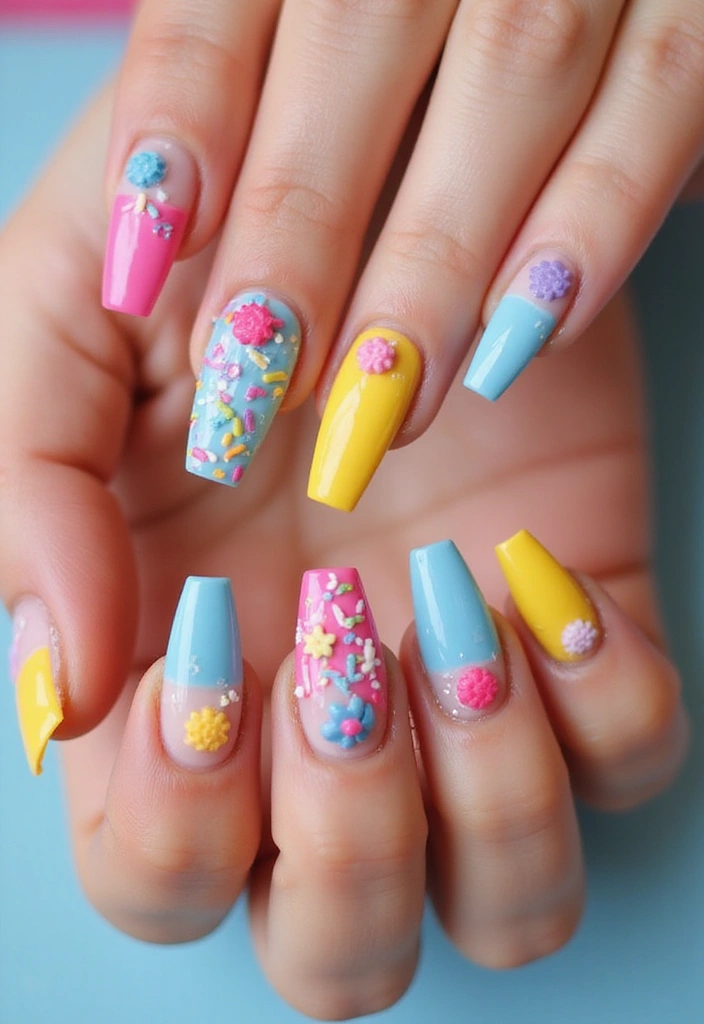 27 Trendy Acrylic Nail Ideas for Long Nails That Are Totally Must-Haves! - 26. Whimsical Candy