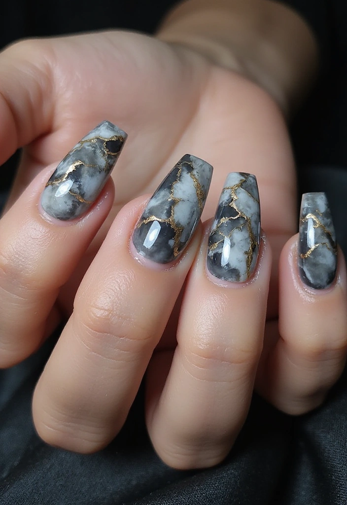 27 Trendy Acrylic Nail Ideas for Long Nails That Are Totally Must-Haves! - 4. Marble Effect